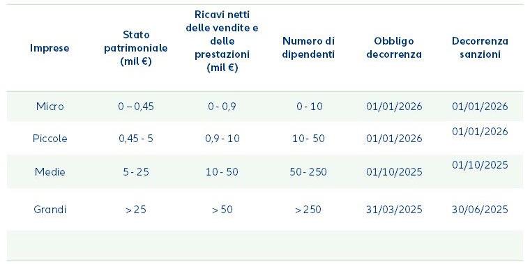 Schema classificazione imprese